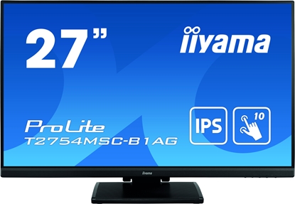 Attēls no iiyama ProLite T2754MSC-B1AG computer monitor 68.6 cm (27") 1920 x 1080 pixels Full HD LED Touchscreen Multi-user Black