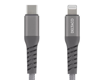 Attēls no Kabel USB Deltaco USB-C - Lightning 1 m Szary (IPLH-314M)