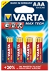 Picture of 1x4 Varta Longlife Max Power Micro AAA LR03