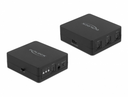 Attēls no Delock S/PDIF TOSLINK Switch 3 In 1 Out with IR Remote Control and USB Powered