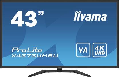 Attēls no Iiyama ProLite X4373UHSU-B1 - LED monitor - 43" (42.5" viewable) - 3840 x 2160 4K @ 60 Hz - VA - 400 cd / m² - 4000:1 - 3 ms - 2xHDMI, DisplayPort, Mini DisplayPort - speakers - matte black