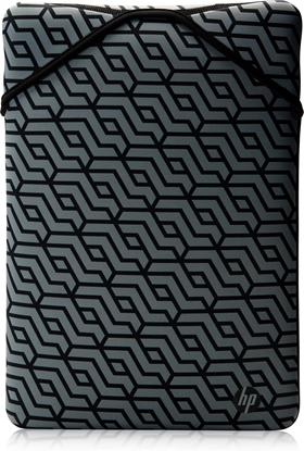 Attēls no HP 15.6 Rerversible Sleeve – Black, Geometric pattern