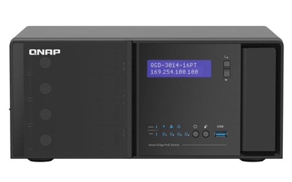 Attēls no QNAP QGD-3014-16PT-8G network switch Managed Gigabit Ethernet (10/100/1000) Power over Ethernet (PoE) Black