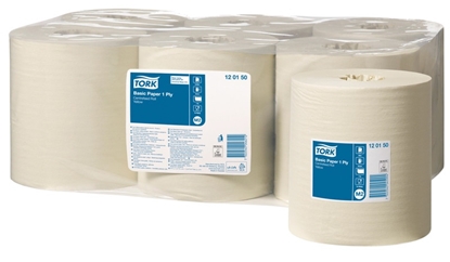 Picture of Hand towel rolls, paper, Tork Universal Centerfeed 310 M2, 1-Ply, 300m, Recycled tissue, 6pcs yellow