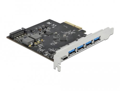 Attēls no Delock PCI Express x4 Card to 1 x USB Type-C™ + 4 x USB Type-A - SuperSpeed USB 10 Gbps
