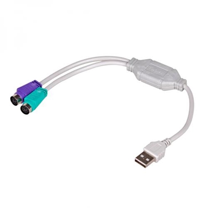 Изображение Adapter USB Akyga USB - PS/2 x2 Biały  (AK-AD-15)