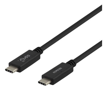 Attēls no Kabel USB Deltaco USB-C - USB-C 1 m Czarny (USBC-1401M)