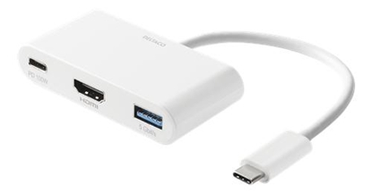 Attēls no Adapteris DELTACO USB-C to HDMI and USB-A, USB-C portas energijos perdavimui 3.0, 3840x2160