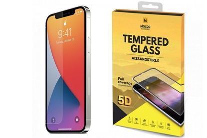 Attēls no Mocco Full Glue 5D Signature Edition Tempered Glass Full Coverage with Frame Apple iPhone 12 / 12 Pro Black