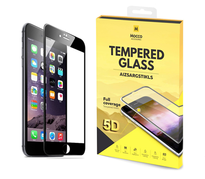 Attēls no Mocco Full Glue 5D Signature Edition Tempered Glass Full Coverage with Frame Apple iPhone 6 / 6S Black