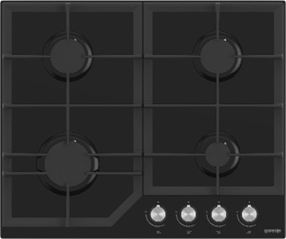 Picture of Gorenje | GT641KB | Hob | Gas on glass | Number of burners/cooking zones 4 | Rotary knobs | Black