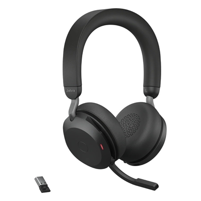 Picture of Jabra Evolve2 75 MS Headset BT Over-Ear BLK USB-A + Chargestand