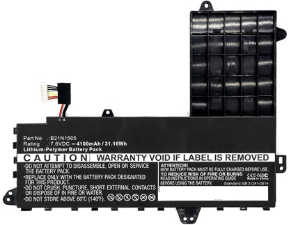 Изображение Bateria CoreParts do Asus 26Wh Li-Pol 7.6V 3400mAh Black, E402S, E402SA, E502S