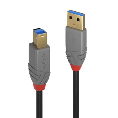 Attēls no Lindy 5m USB 3.2 Type A to B Cable, Anthra Line