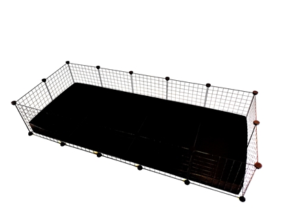 Pilt C&C modular cage 5x2 pig rabbit hedgehog black 180 x 75 x 37 cm