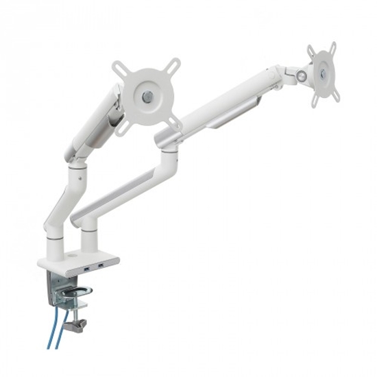 Изображение Uchwyt biurkowy gazwoy do 2 monitorów LED/LCD 17-32" L-20GD 2-9kg 2xUSB 3.0 Premium Aluminiowy