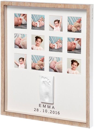 Изображение Baby Art First Year Print Frame komplekts mazuļa pēdiņu / rociņu nospieduma izveidošanai, wooden