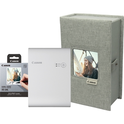 Attēls no Canon SELPHY SQUARE QX10 Portable Colour Photo Wireless Printer Premium Kit, White