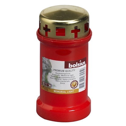 Picture of Kapu svece traukā ar vāciņu 50h sarkana