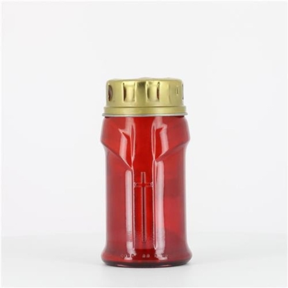 Picture of Kapu svece traukā ar vāciņu 70h sarkana