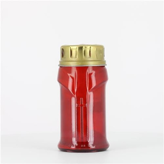 Picture of Kapu svece traukā ar vāciņu 70h sarkana