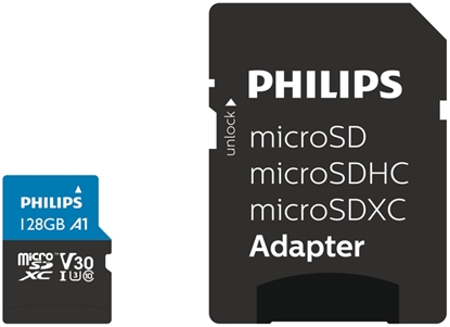 Attēls no Philips MicroSDXC Card     128GB Class 10 UHS-I U3 incl. Adapter