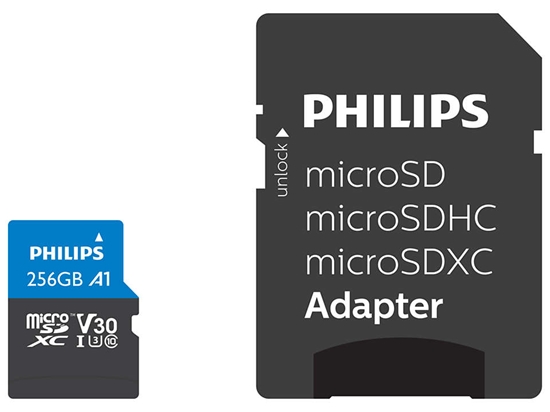 Picture of Philips MicroSDXC Card     256GB Class 10 UHS-I U3 incl. Adapter