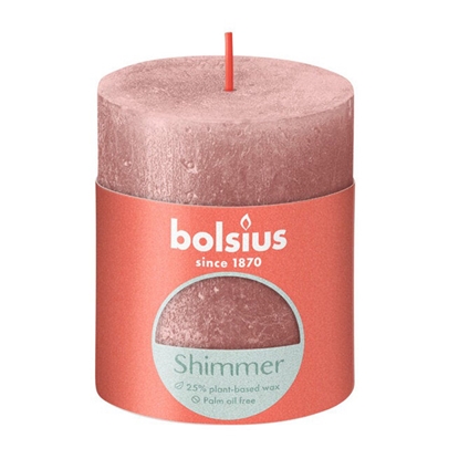 Attēls no Svece Rustic Shimmer 80/68mm 35h rozā