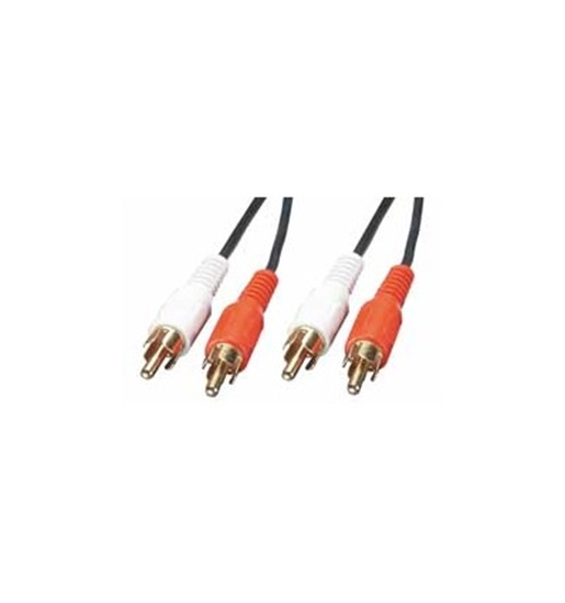 Picture of Audio kabelis, 2 x Phono Male / 2 x Phono Male, 20m, melns, apzeltīti savienotāji