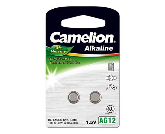 Picture of Camelion | AG12/LR43/LR1142/386 | Alkaline Buttoncell | 2 pc(s)