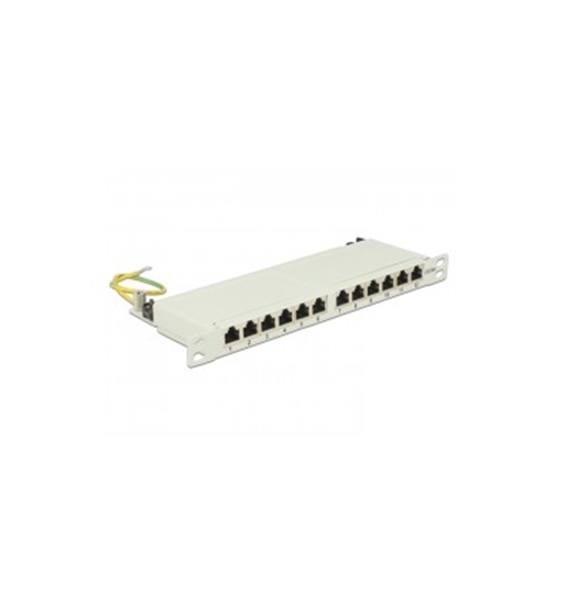 Picture of Delock 10″ Patch Panel 12 Port Cat.6A 0.5 U grey
