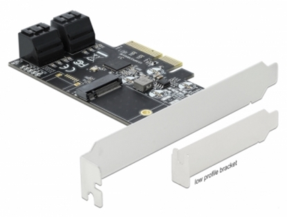 Изображение Delock 4 port SATA and 1 slot M.2 Key B PCI Express x4 Card - Low Profile Form Factor