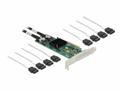 Attēls no Delock 8 port SATA PCI Express x8 Card with Connection Cable