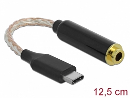 Attēls no Delock Audio Adapter USB Type-C™ male to 4.4 mm 5 pin stereo jack female 12.5 cm