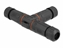 Picture of Delock Cable connector T-shape for outdoor 2 pin, IP68 waterproof, screwable, cable diameter 4.5 - 7.5 mm black