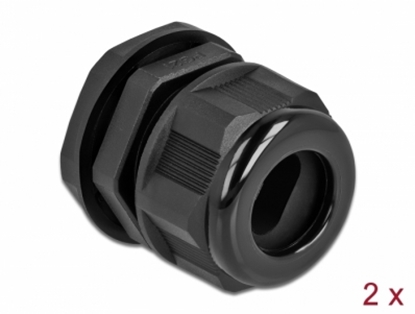 Picture of Delock Cable Gland PG21 for flat cable black 2 pieces
