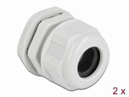 Picture of Delock Cable Gland PG21 for round cable grey 2 pieces
