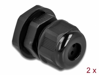 Изображение Delock Cable Gland PG9 for round cable with four cable entries black 2 pieces
