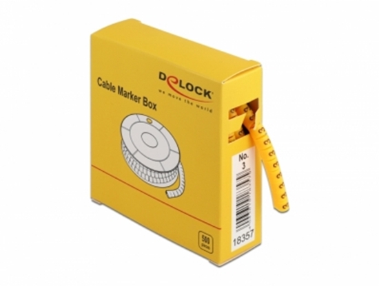 Picture of Delock Cable Marker Box, No. 3, yellow, 500 pieces