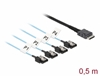 Picture of Delock Cable OCuLink SFF-8611 > 4 x SATA 7 pin 0.5 m metal