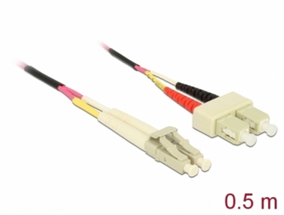 Attēls no Delock Cable Optical Fibre LC to SC Multi-mode OM4 0.5 m