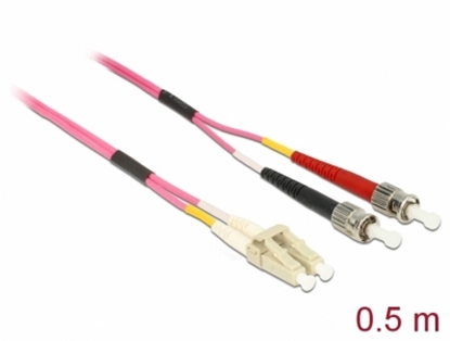 Attēls no Delock Cable Optical Fibre LC to ST Multi-mode OM4 0.5 m