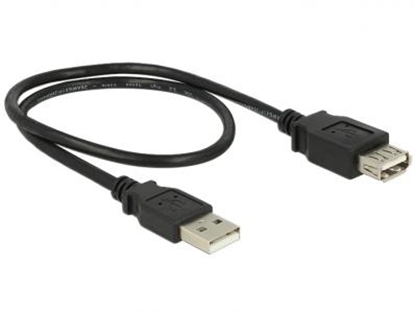Attēls no Delock Extension cable USB 2.0 Type-A male > USB 2.0 Type-A female 0.5 m black