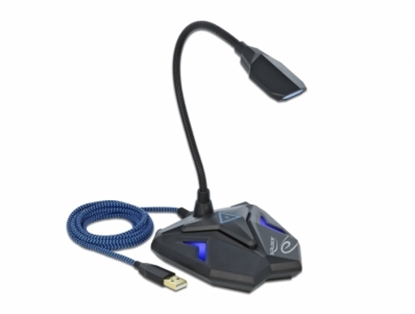 Attēls no Delock Desktop USB Gaming Microphone with Gooseneck and Mute Button