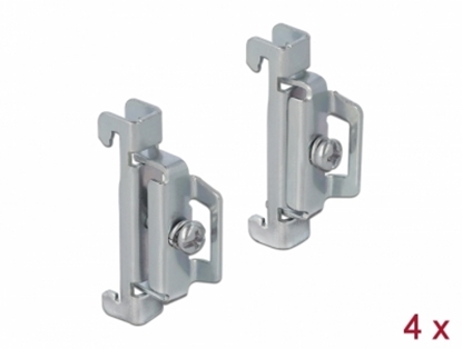 Attēls no Delock DIN Rail End Clamp Stainless Steel screwable 4 pieces