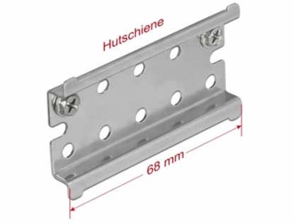 Attēls no Delock DIN Rail Stainless Steel with End Stop for Wall Mounting