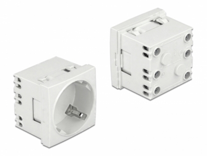 Attēls no Delock Easy 45 Grounded Power Socket with a 45° arrangement extendable 45 x 45 mm 10 pieces