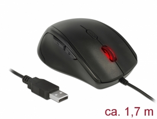 Picture of Delock Egonomic optical 5-button USB mouse - left handers