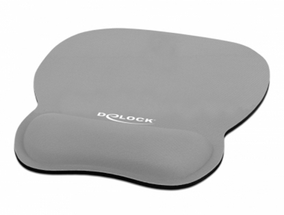 Attēls no Delock Ergonomic Mouse pad with Wrist Rest grey 245 x 206 mm