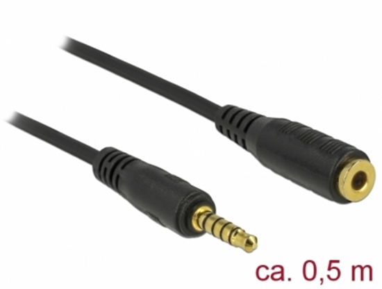 Изображение Delock Extension Cable Stereo Jack 3.5 mm 5 pin male to female 0.5 m black